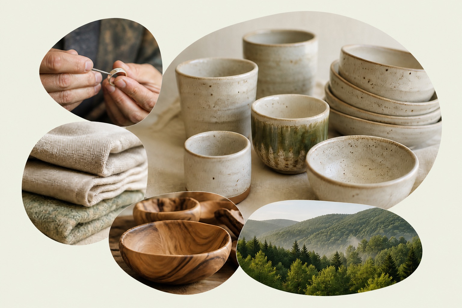 Keramik, Schmuckhandwerk, Textilien, Holzarbeiten und Odenwaldlandschaft